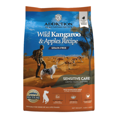 wild kangaroo and apples